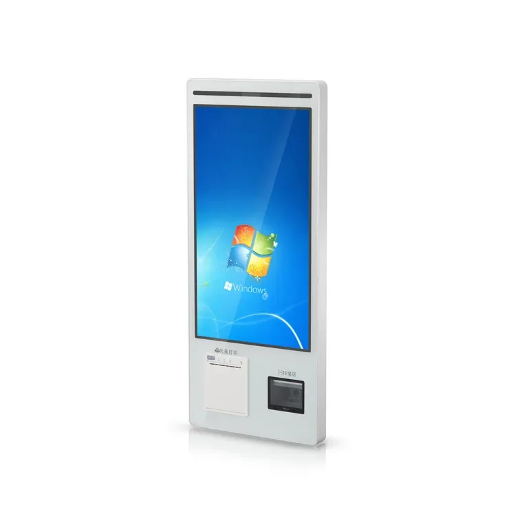 WUXIN 21/32/ Inch self payment kiosk self checkout kiosk machine with printer Self Service Ordering kisok windows 7 8 9 10 11-2