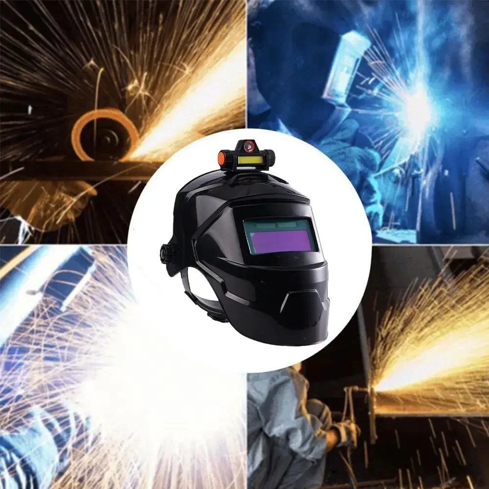 Welding Helmet Welder Mask With Rechargeable Headlight Automatic Dimming Electric Protective Mask For Arc Weld Grind Cut Process-3