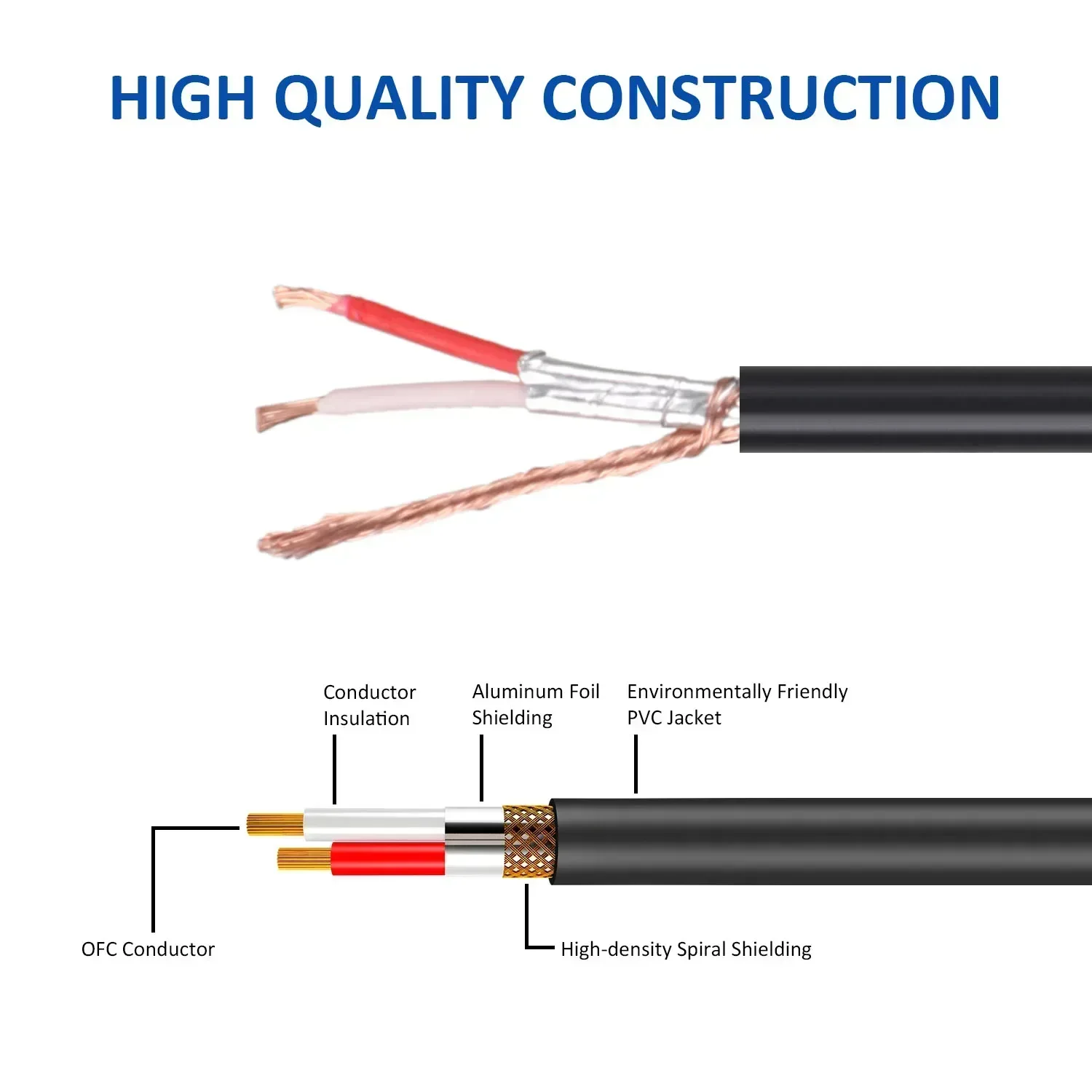 DREMAKE Jack 3.5mm 1/8 to 3-Pin Mini XLR Cable TRS 1/8 Inch Aux Stereo Male to Mini XLR Female Audio Adapter Cable for AKG K550-4