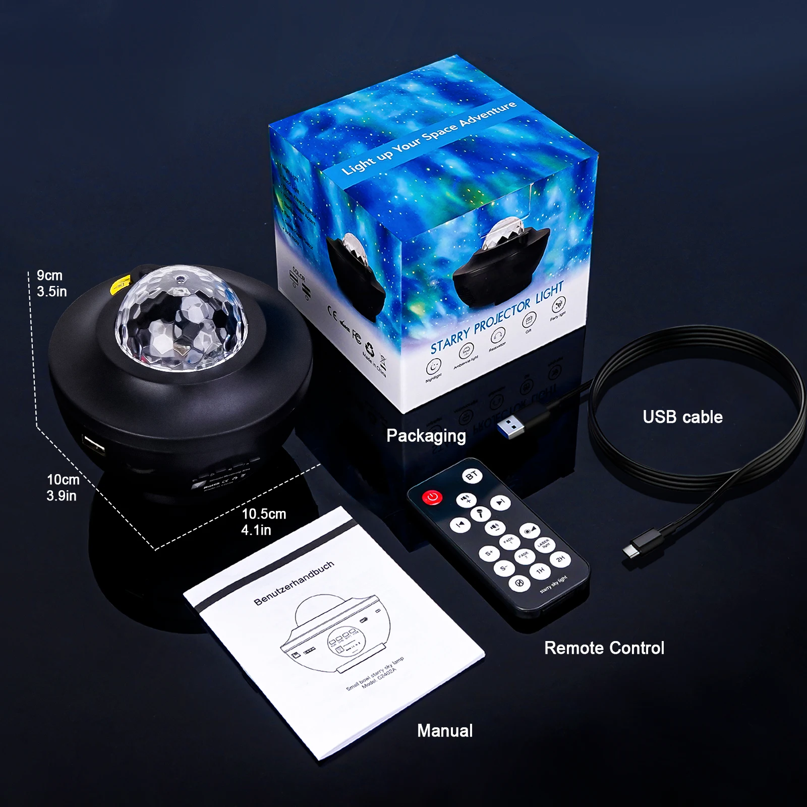 Starry Projector Galaxy Night Light Child Bluetooth USB Music Player Star NightLight Romantic Ocean Projector Night Lamp Gifts-6