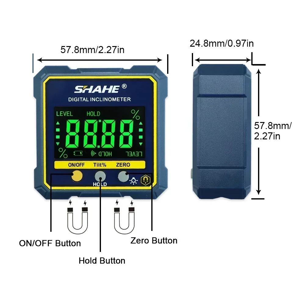 SHAHE Magnetic Digital Electronic Level and Angle Finder Gauge Bevel Box Angle Measurement Tool-2