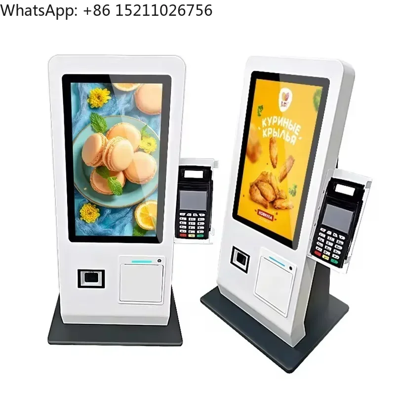 15.6inch Desktop Android11 System 2G+16G self service payment kiosk restaurant with Qr scanner 80mm terminal printer POS bracket
