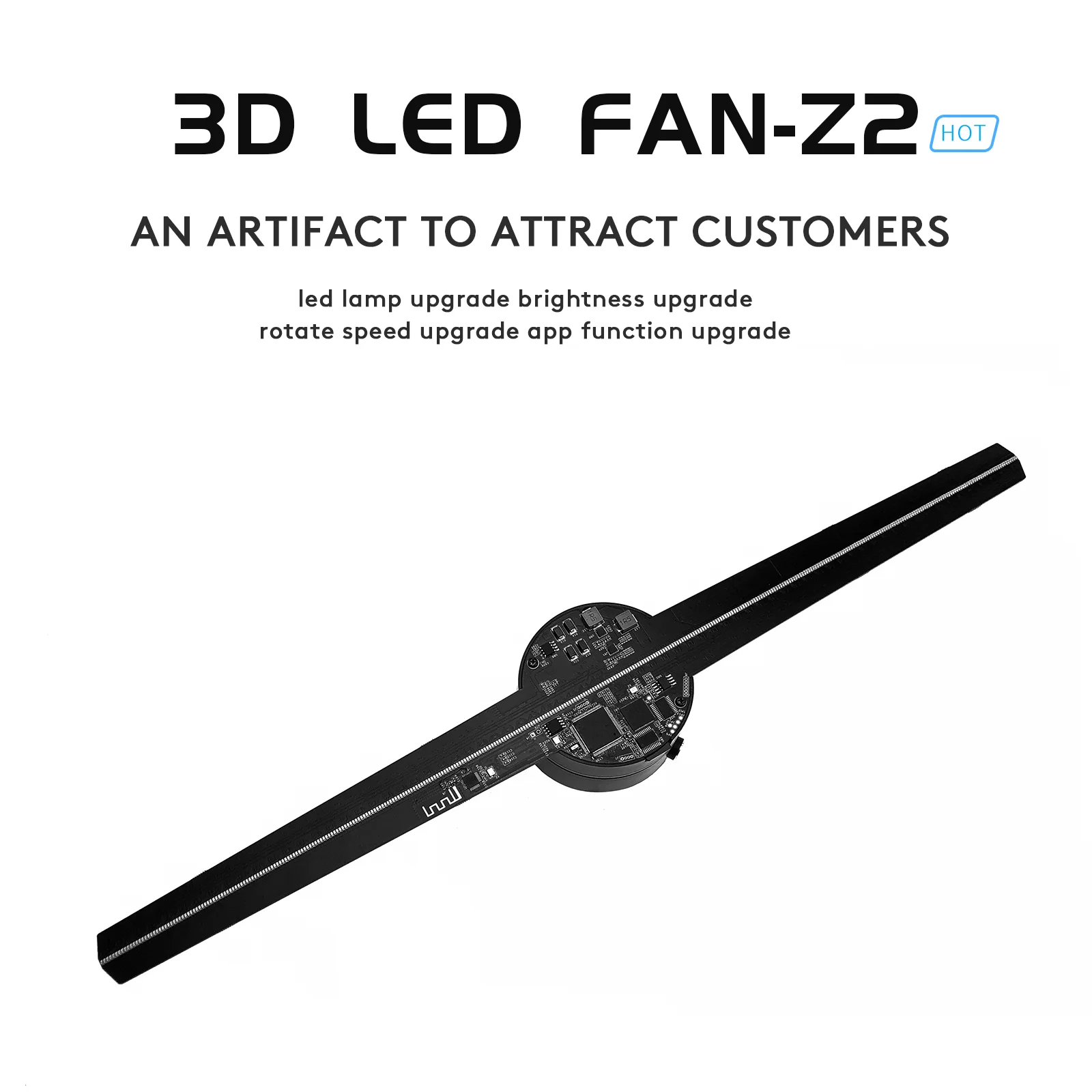 WIFI 3D Fan Hologram Projector Remote Control Commercial Display 384LED Hologram Lights Transmit Picture Video-2