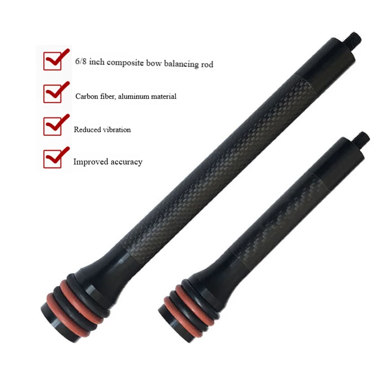 Carbon Stabilizer Balance Bar for Archery, Hock Absorption, Compound Bow Shooting Accessories, 6 ", 8"