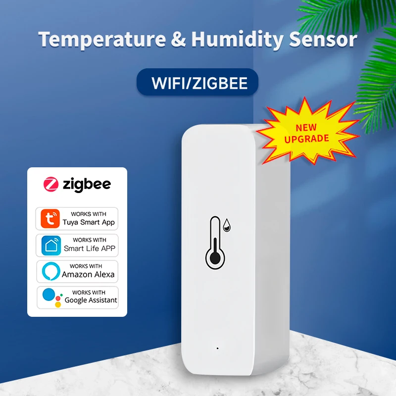 Tuya Wifi/Zigbee Temperature And Humidity Sensor Indoor Thermometer Smart Life Control For Home Work With Alexa Google Assistant-2