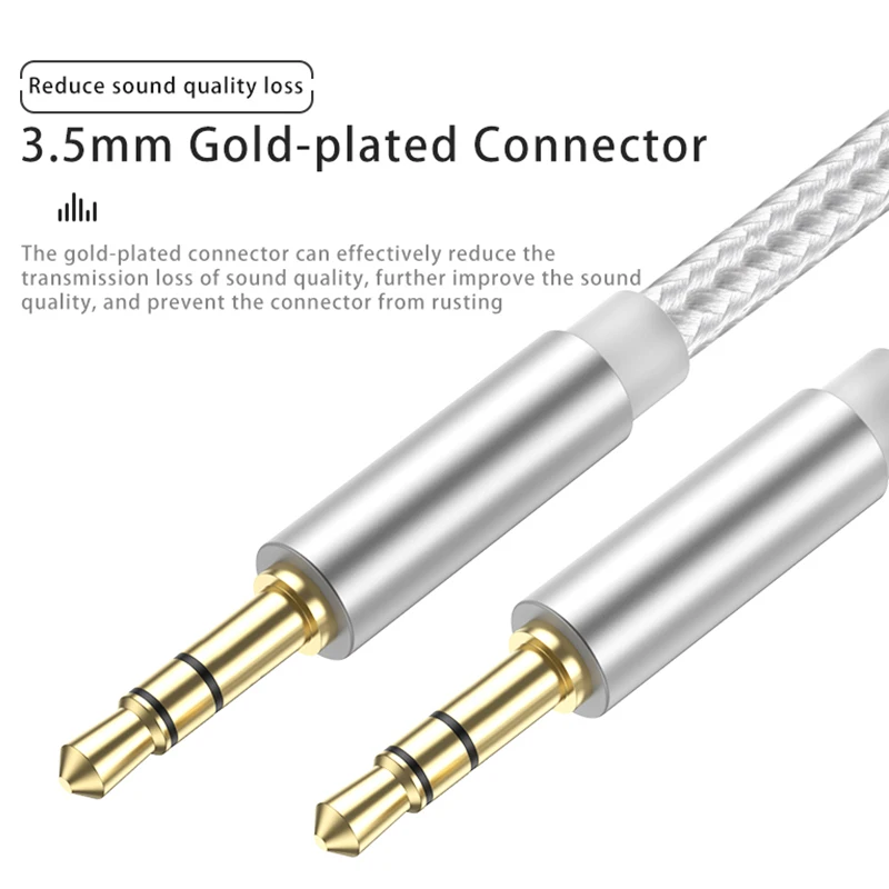 3.5mm to 3.5mm AUX Audio Cable 3.5mm Jack Speaker Cable for JBL Headphones Car Samsung Xiaomi Redmi 5 Plus Oneplus MP3 AUX Cord-2