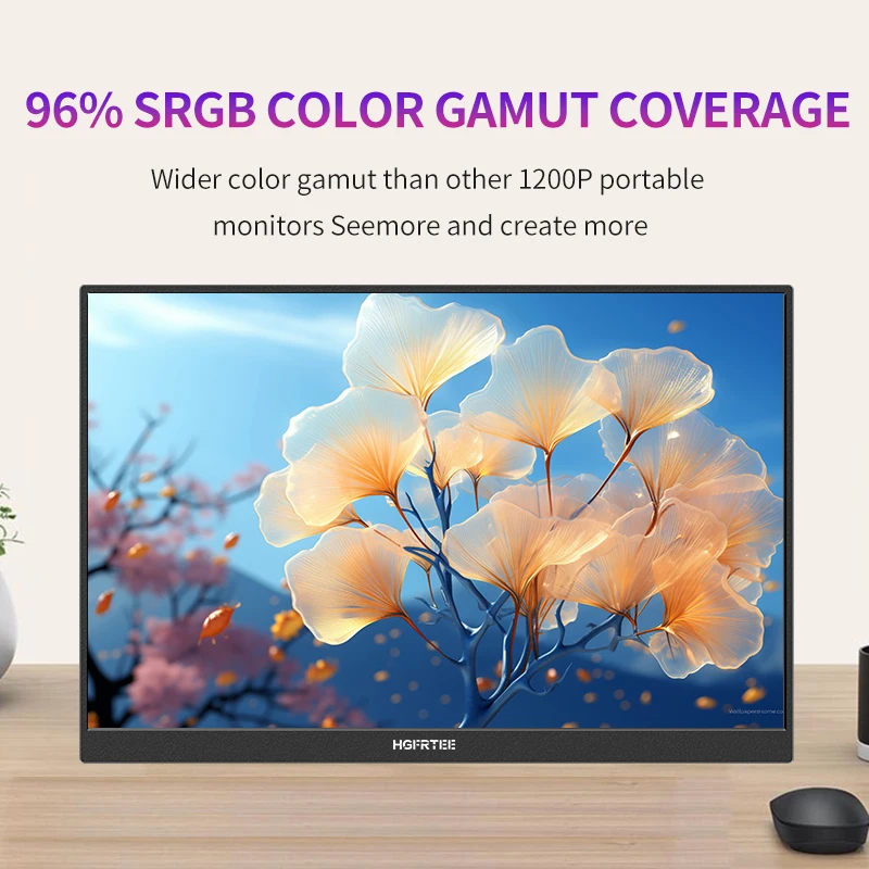 HGFRTEE 16inch Touch Portable Monitor 16:10 96%sRGB 350Cd/m² Second Screen For Laptop With Holder Stand Type-C HDMI-Compatible-6
