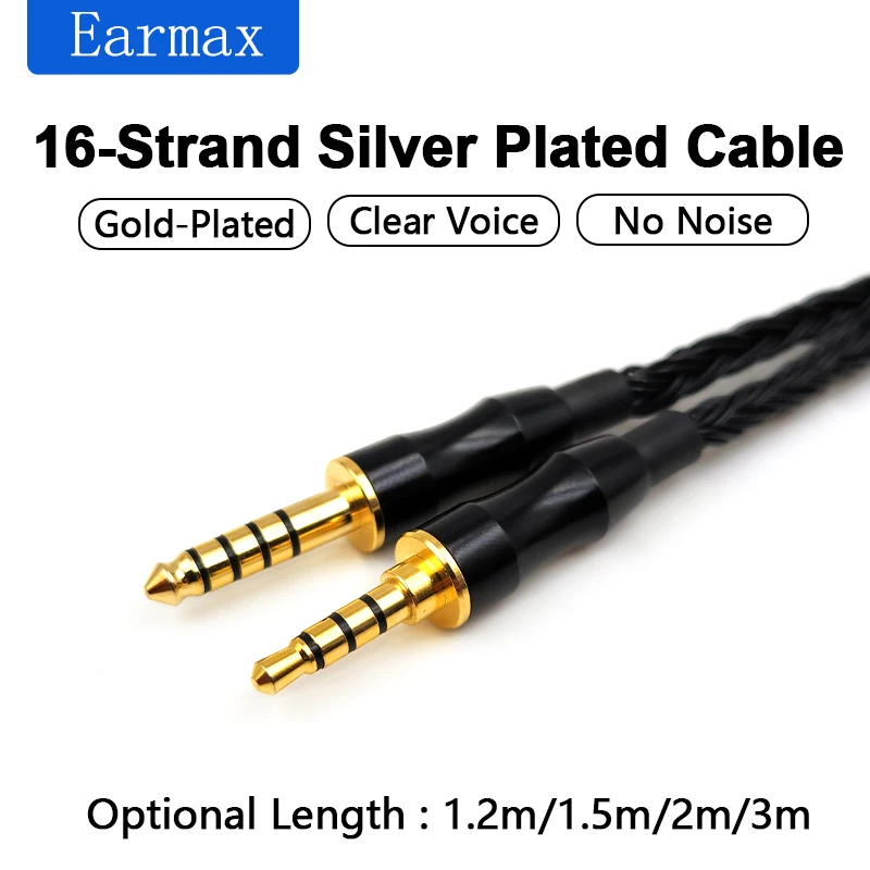 16-Strand Earphone Replaceable 4.4mm to 3.5mm Balanced For HIFIMAN Beats DEVA pro HE-R9 TRRS Silver Plated Upgrade Cable-3