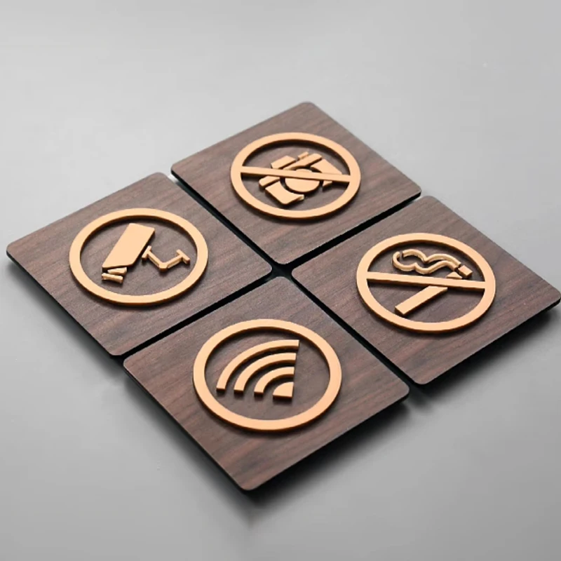 1pc New Style Warm Reminder Sign WIFI No Smoking Logo No Trespassing Warning Plaque Public Shope Signage Warning Sign