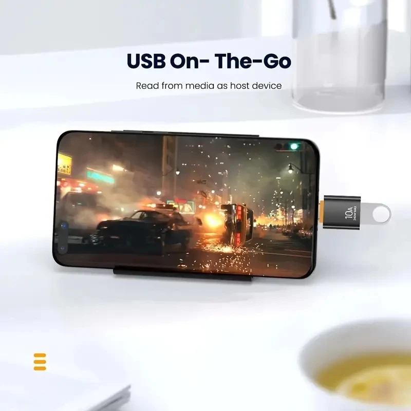 10A OTG Type C Female to USB A Male USB 3.0 to Type-C Converter  Fast Charging Data Adapter for Laptop Xiaomi Samsung Oneplus-4