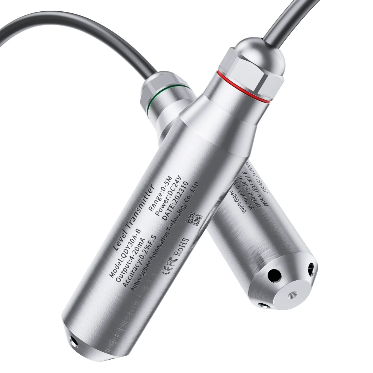 Water Level Sensor 4-20mA Liquid Level Sensor 0-5m 0-10V RS485 Water Liquid Level Transducer Submersible Water Level Transmitter-4