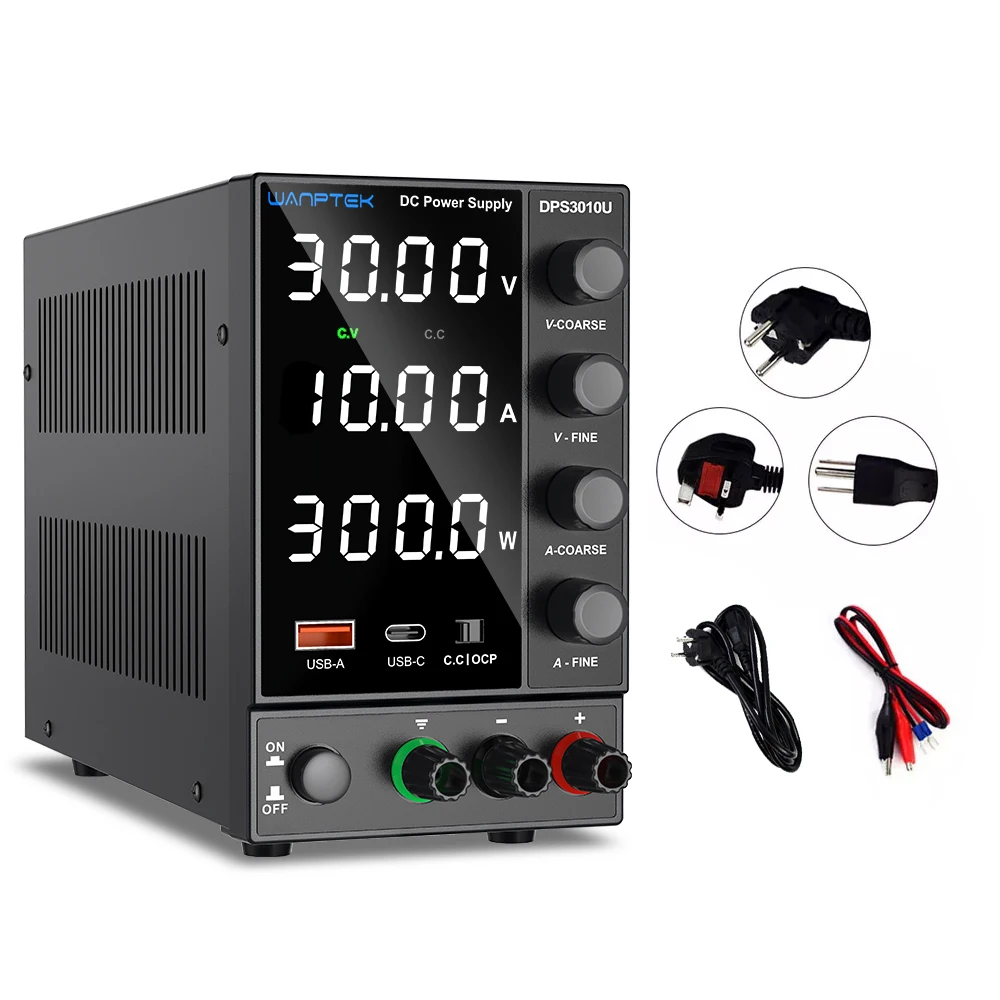 Wanptek Adjustable DC power supply 30V 10A 60V 5A Lab Bench Power Source Stabilized Power Supply Voltage Regulator Switch 220V-4