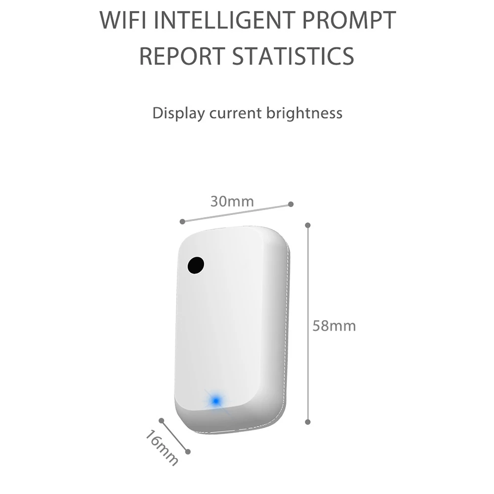 Tuya Smart WiFi Light Sensor Lux Meter Measure Illuminance Brighteness Detector for Home Automation Linkage Smart Curtain Open-5