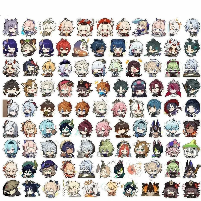 100Pcs Random Genshin Impact Acrylic Patch DIY Bag Jewelry Crafts Accessories for Keychain Brooch Phone Case Anime 2cm Ornament-4