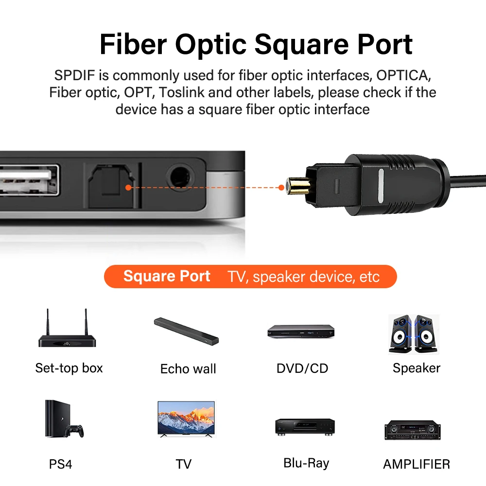 Digital Optical Audio Cable Toslink SPDIF Coaxial Cable for Amplifiers Blu-ray Xbox 360 PS4 Soundbar Fiber Cable Long 1m 20m 30m-2