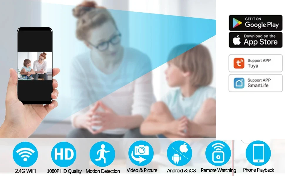 Tuya HD 1080P WiFi Mini Camera Video Recorder Real-time Home Security Micro Camcorder DIY 4K Module Motion Remote Control TF-4