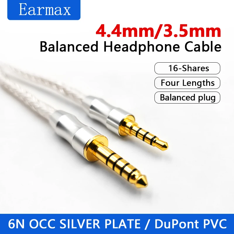 4.4mm to 3.5mm Balanced Cable For MDR-1A MV1 1000XM3 XM4 XM5 MSR7  H600A H900N H800 Earphone Replaceable16Core-5