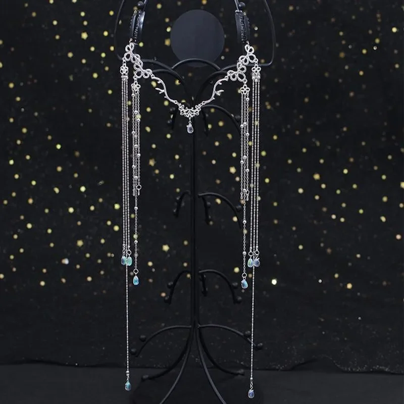 Handmade Sweet Wedding Headpiece Crystal Bridal Head Chain Tiara Hair Jewelry for Women Rhinestone Forehead Headband Accessories-5