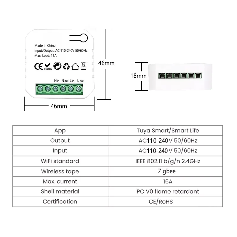 Tuya Smart ZigBee Socket Switch Module KWh Meter Energy Monitor Timer 16A Overload Protect Support Google Home Alexa-6