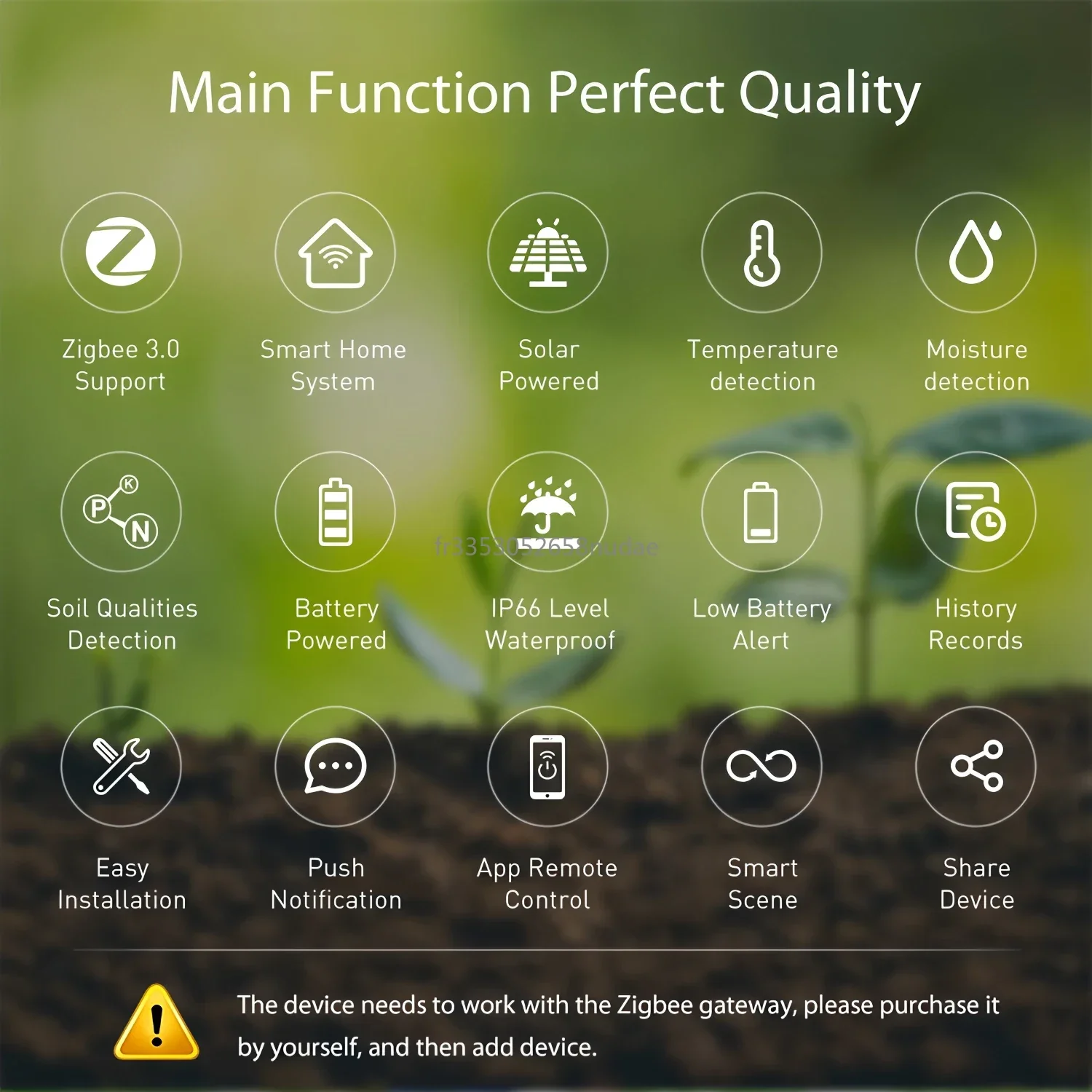 Tuya Smart ZigBee Solar Soil Sensor Temperature and Humidity Meter Thermo Hygrometer Home Garden Automation Irrigation Detector-2