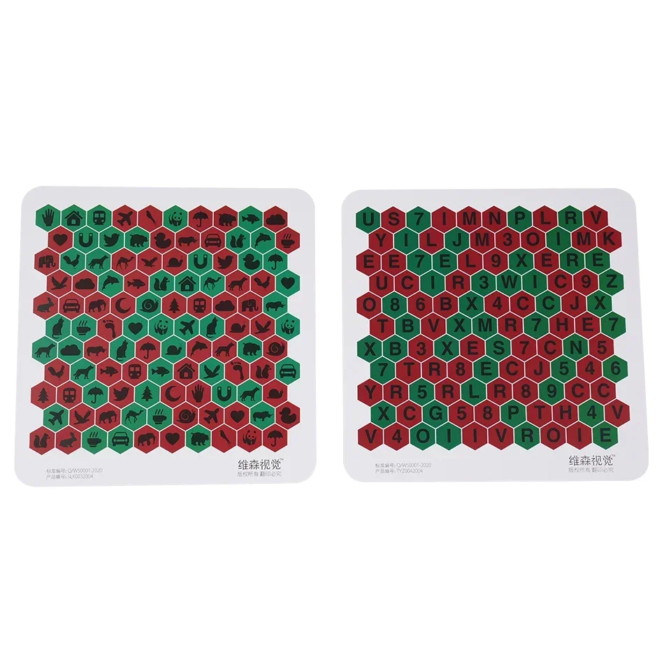 8Pcs Anti-Suppression Letter VT Chart Trainer Low Vision Training Tools for Child Amblyopia Myopia with Red/Green Glasses-3