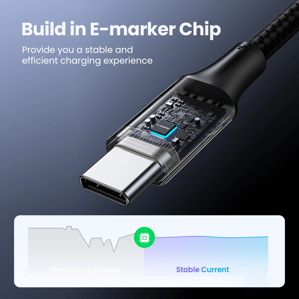 UGREEN 100W USB Type C To USB C Cable For Macbook iPad Samsung Xiaomi PD Fast Charging Charger Cord 5A E-Marker Chip Fast USB C-6