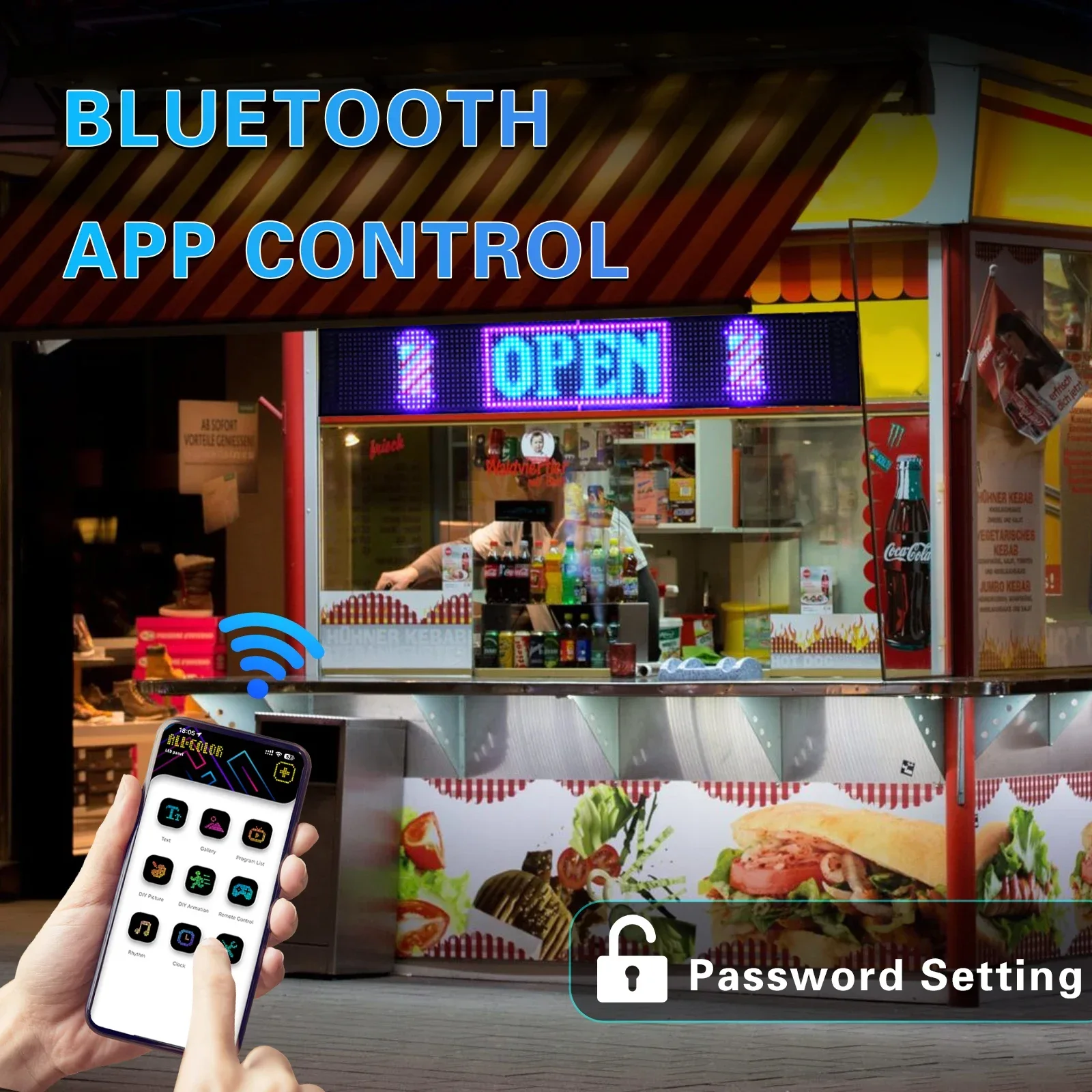 LED Matrix Pixel Panel, Scrolling Bright Advertising LED Signs, Flexible USB 5V LED Car Sign Bluetooth App Control-5