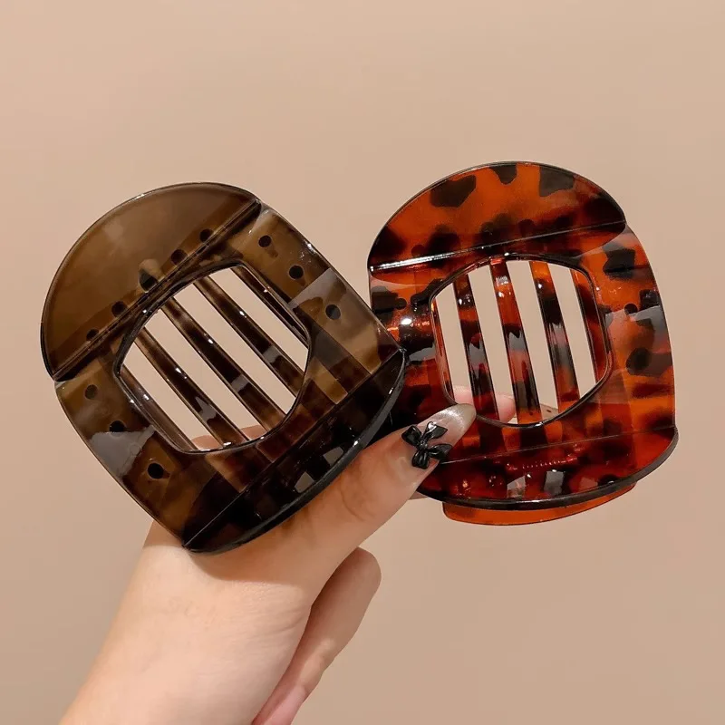 New Korean Acetic Acid Hair Clip Hair Accessories Women's Spoon Clip Spring Clip Leopard Hair Clip Top Clip Simple Headpiece-6