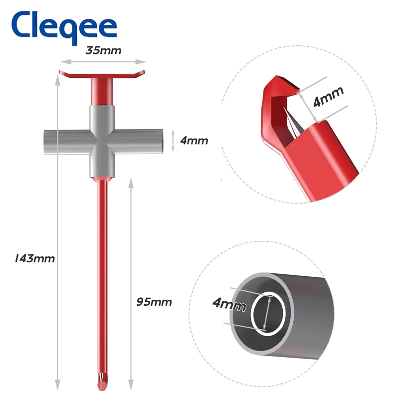 Cleqee P5010 2PCS Insulated Test Hook Clip Non-Destructive Puncture Probe Built-in Spring Compatiable with 4mm Banana Plug-3