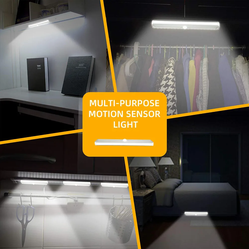 LED Night Light PIR Motion Sensor 9cm/19cm Closet Cabinet Corridor Lights Wireless Night Lamp Kitchen Stair Luminaria Lighting-5
