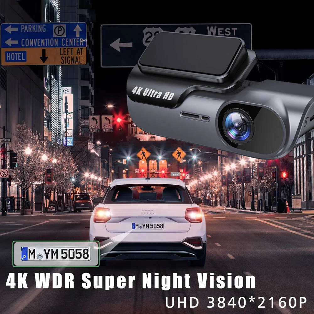 4K 3840*2160P Dash Cam WIFI Car DVR Camera Video Drive Recorder Dashcam Registrar Black Box 24 Hour Monitoring Night Vision-3