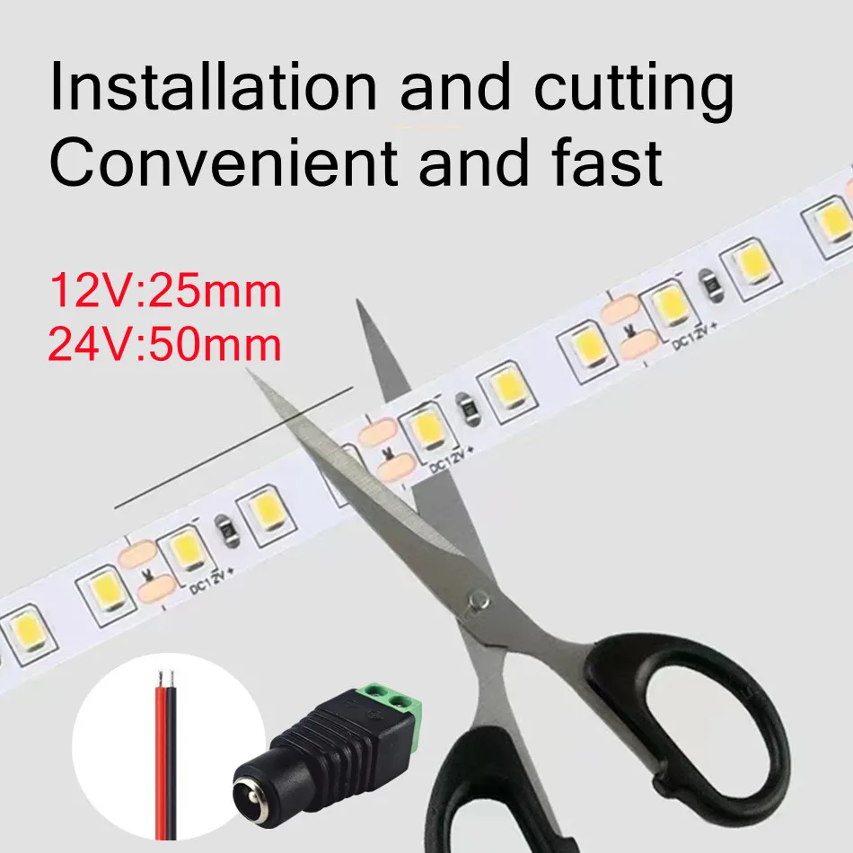 120LEDs/m DC12V 24V Home Lamp Strip 2835 LED Strip Decor Red Ice Blue Green Yellow Pink Flexible And Cuttable 2835 Soft Lamp Bar-2