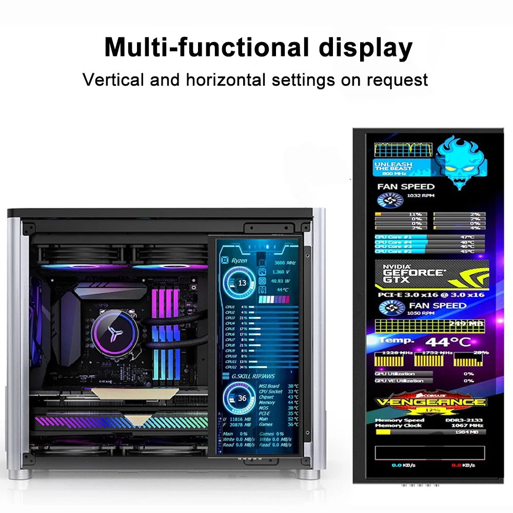 12.3‘’ Touch Portable monitor LCD Display IPS 1920x720 Extended Monitor for Raspberry Pi 5 4 3 Laptop PC GPU CPU Monitoring-5