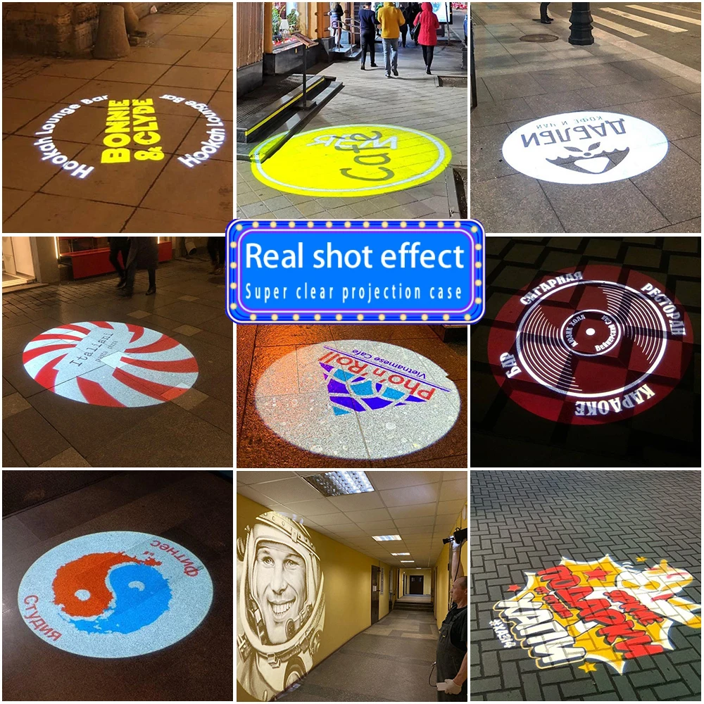 Custom Led Hd Indoor Door Head Projector Outdoor Waterproof Rotating Advertising Image Projection Lamp Gobo Logo Projector-4