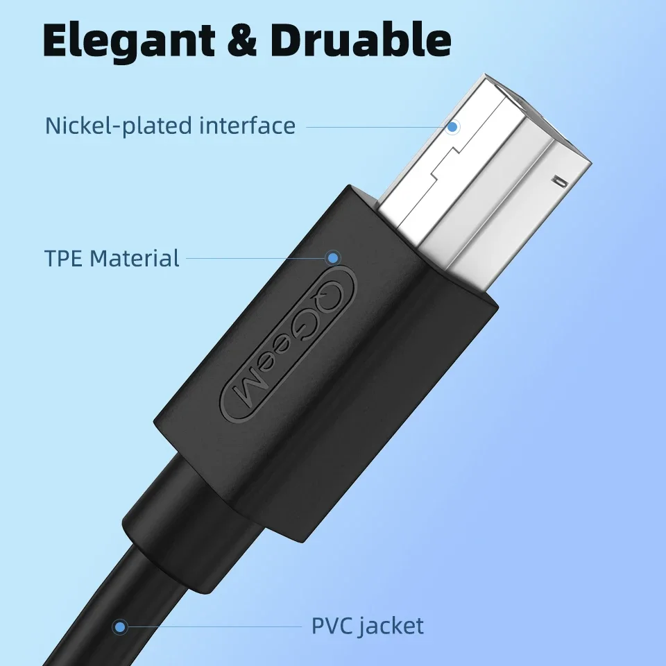 USB Cable for printer High Speed A to B Male to male usb Printer Cable data sync  for 3d label printer lenovo 1m 1.5m 2m 3m 5m-2