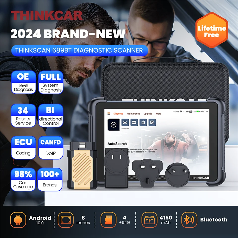 Thinkscan 689BT Diagnostic Tool Full System OBD2 Scanner Support ECU Coding CANFD DOIP 34 Reset Lifetime Free THINKCAR Scan Tool-2
