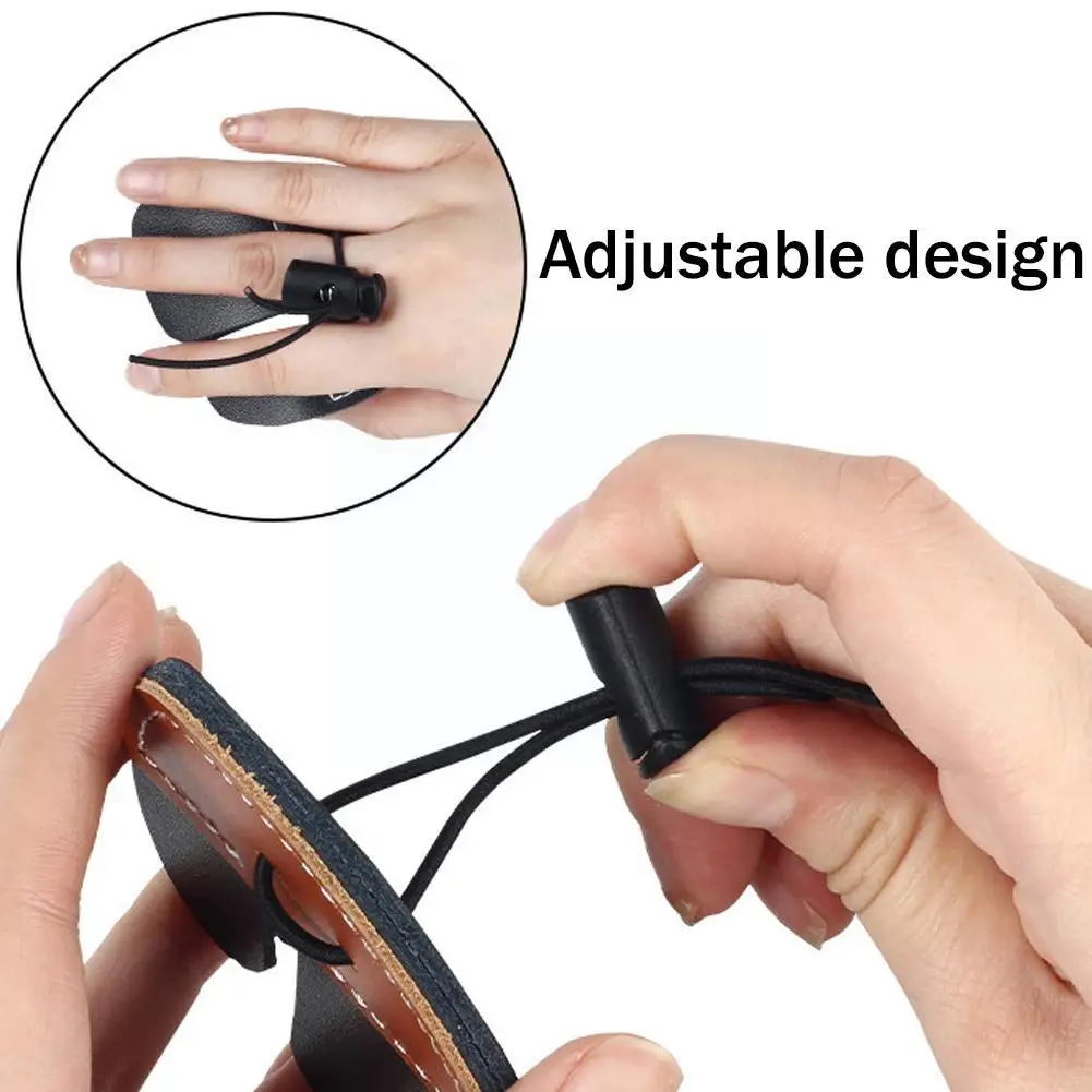Archery Finger Tab Protector Thick Leather Bow Arrows Protective Equipment Gear Guard Pad Finger Tab Archery Glove Protecti I9Z6-6