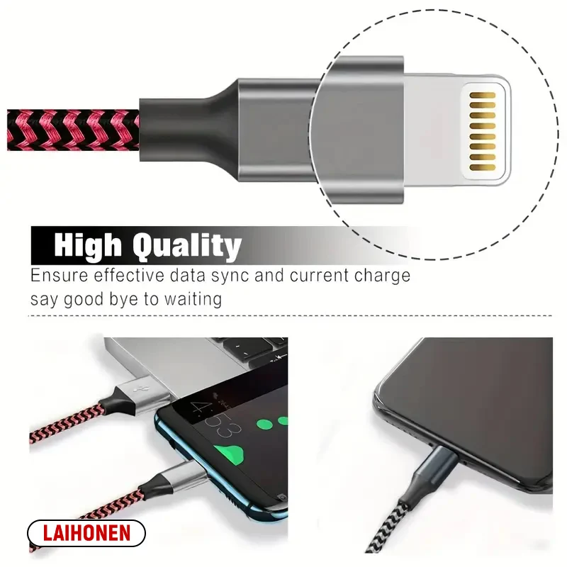 1M 2M 3M USB A To Lightning MFi Certified  Cable For iPhone 14 13 12 11 X XR Pro Max Fast Charging Cable Charger Data Wire Cord-4