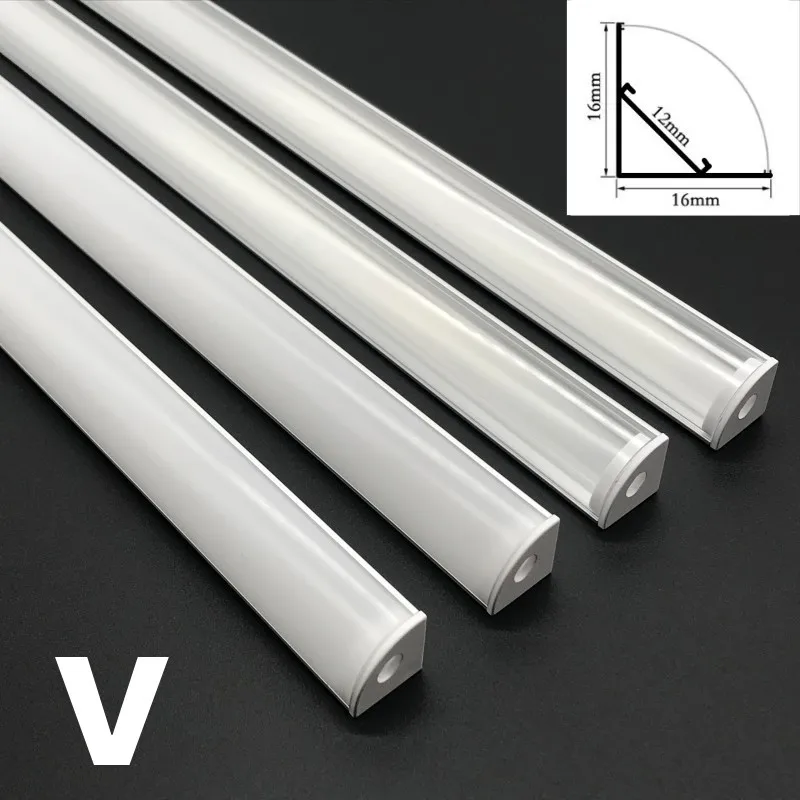 DHL 10-20pcs/lot 1M U/V Shape Corner Aluminium Profile Channel Holder for LED Strip Light Bar Under Cabinet Lamp Kitchen Closet-3