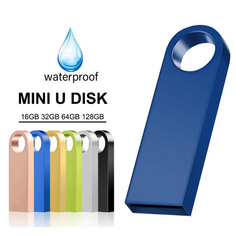 50PCS Free Custom LOGO USB Flash Drive 4GB 8GB 2.0 High Speed Pen Drive 16GB 32GB 64GB 128GB Pendrive metal usb sticks with key-6