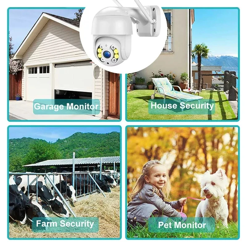 Icsee 8MP 4K IP Camera AI 5MP Speed Dome Auto Tracking PTZ Camera Smart Home Outdoor Wireless WIFI CAmera Surveillance Icsee-6