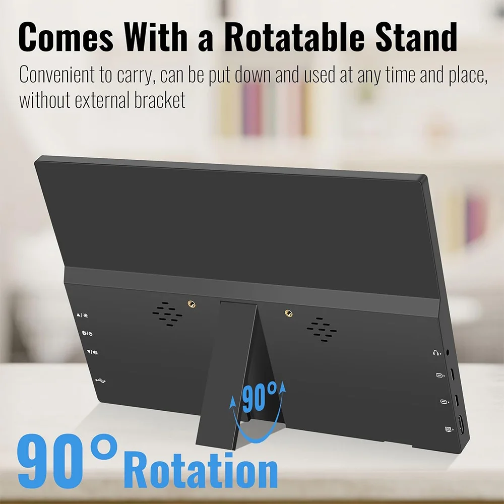 13.3 Inch Portable Monitor,Small HDMI Monitor,Built-in speakers Type-c HDMI Compatible With PC Laptop Phone PS4/5 Raspberry Pi-5