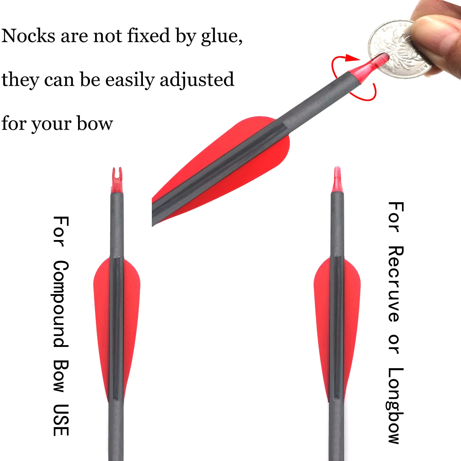 Archery Recurve Compound Bow Arrow Pure Carbon Arrow  ID 7.6mm Spine 300 400, 28