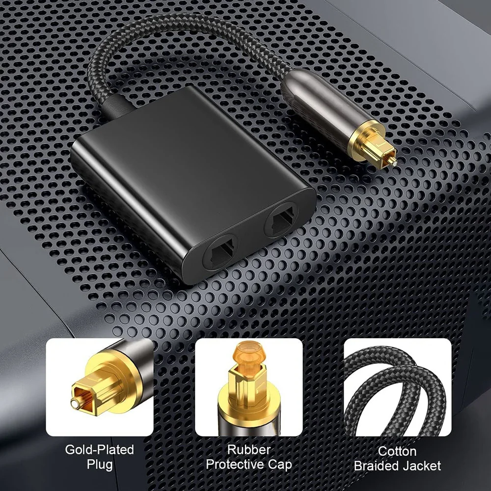 2 in 1 Digital Optical Audio Converter Toslink SPDIF Audio Splitter for Blu-ray Xbox PS4/5 Soundbar Multimedia Optical Adapter-2