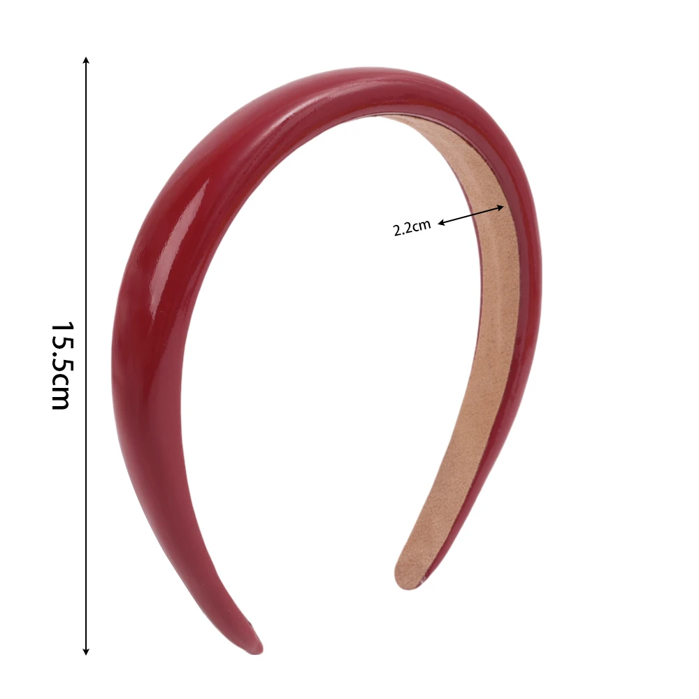 Retro Red Leather Sponge Headband for Woman Fashion Temperament Hair Hoop Wash Face Hair Band Female Party Hair Accessories Gift-6