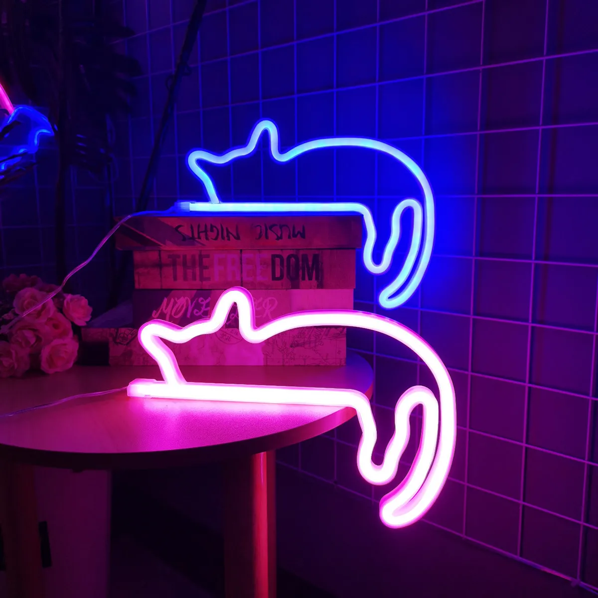 Cat Neon Sign for Wall Decor Led Light Up Sign Decor Pet Store Animal Club USB for Room Wall Home Party Birthday Gift-2