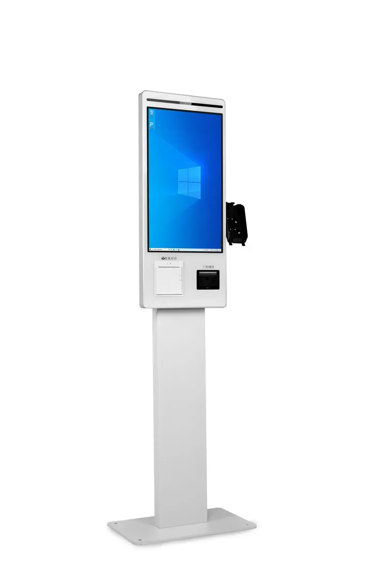 WUXIN 21/32/ Inch self payment kiosk self checkout kiosk machine with printer Self Service Ordering kisok windows 7 8 9 10 11-4