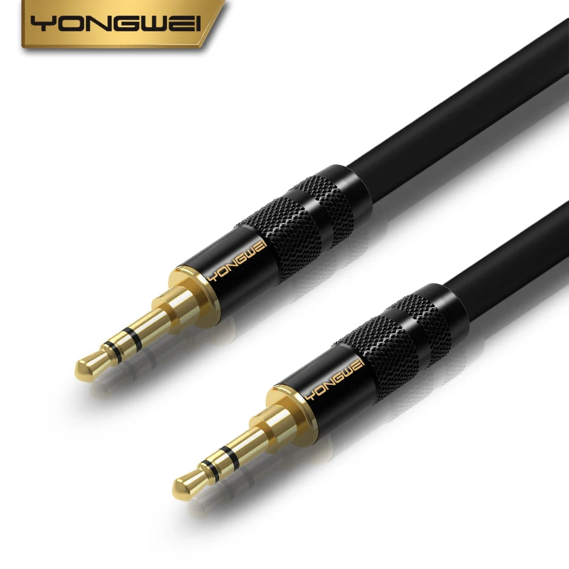 YONGWEI 3.5mm straight to curved audio cable AUX car male to male mobile phone computer speaker headset audio extension cable-6