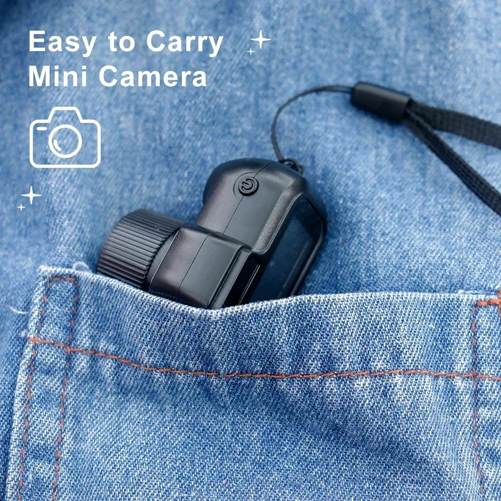 Retro Mini Camera with Screen Indoor Home Outdoor 1080p HD Portable Very Small Cam Video Support TF Card Holiday Gifts Y3000-4