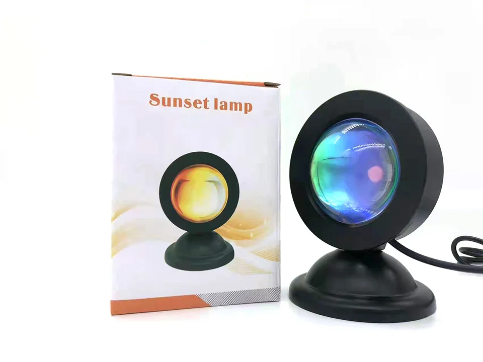 Mini USB Sunset Lamp Led Projector Night Light 16 Colors Switch Rainbow Atmosphere Home Bedroom Background Wall Decoration Gift-6